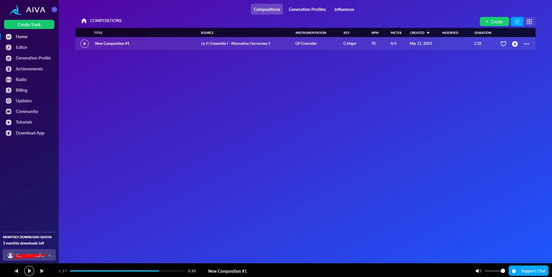 AIVA Home Screen Interface