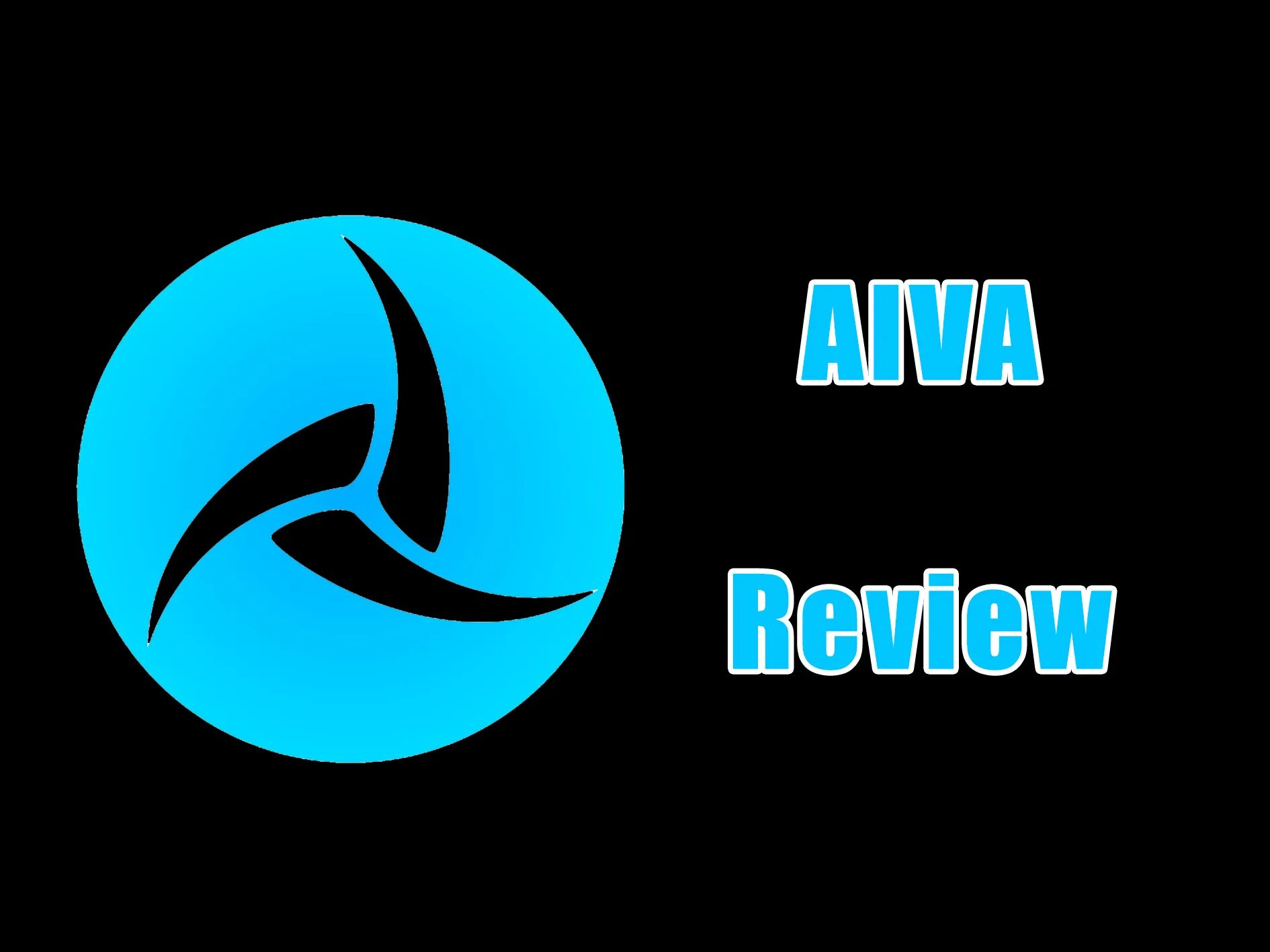 AIVA Review. AIVA's logo in a black background