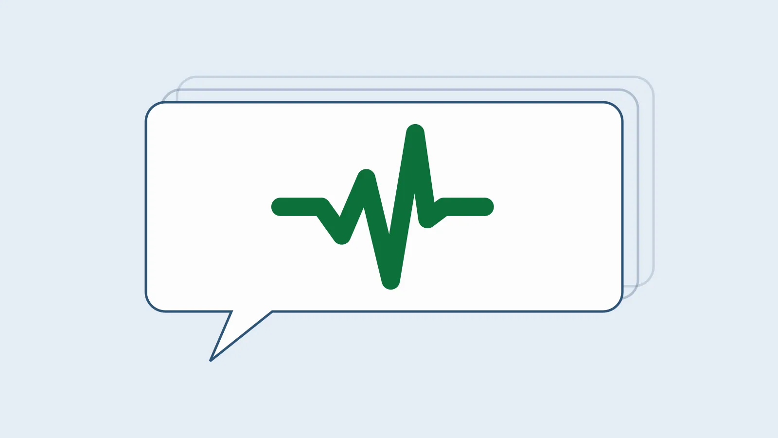 A stack of chat bubbles, the front one holding the Sound Tech Insider waveform mark